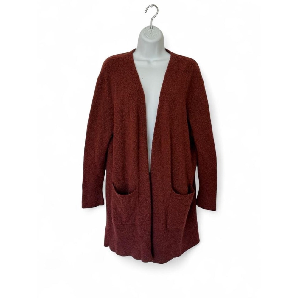 Madewell Womens Rust Red Wool Alpaca Blend  Longline Cardigan Sweater S